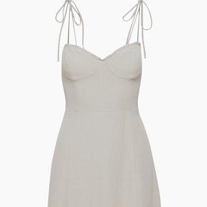 Aritzia Mini Dress in Light Beige Cream with Tie Straps
